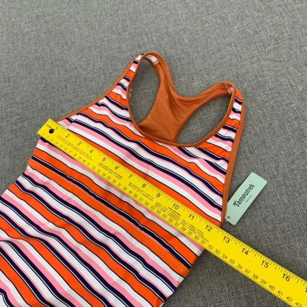Brand New! Tempotrek Striped Tankini Removable Pads Racerback Swimwear‎ Small